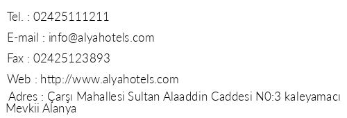 Sunny Hill Alya Hotel telefon numaralar, faks, e-mail, posta adresi ve iletiim bilgileri
